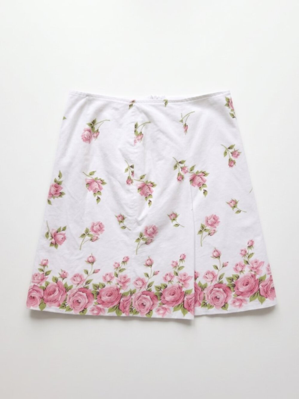 RW&CO. White Mini Skirt with Pink Rose Border